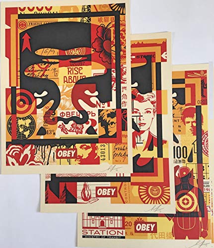 Shepard Fairey(Obey) - Obey 3 Face Collage - Signed : Amazon.fr